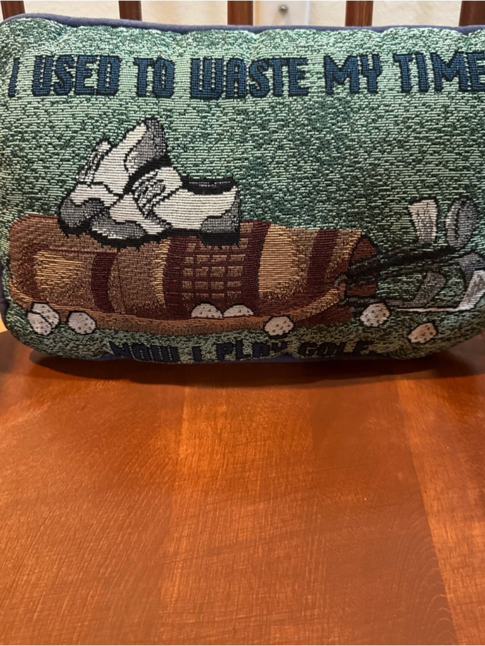 Hooked: Green Golf Themed Accent Pillow with Shoes Motif